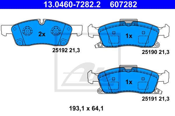 Тормозные колодки дисковые NK арт. 13.0460-7282.2
