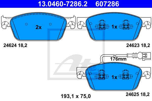 Тормозные колодки дисковые BREMSI арт. 13.0460-7286.2