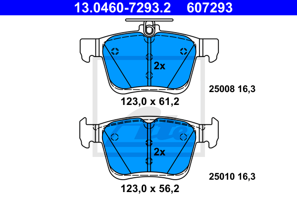 Тормозные колодки задние дисковые BREMBO арт. 13.0460-7293.2