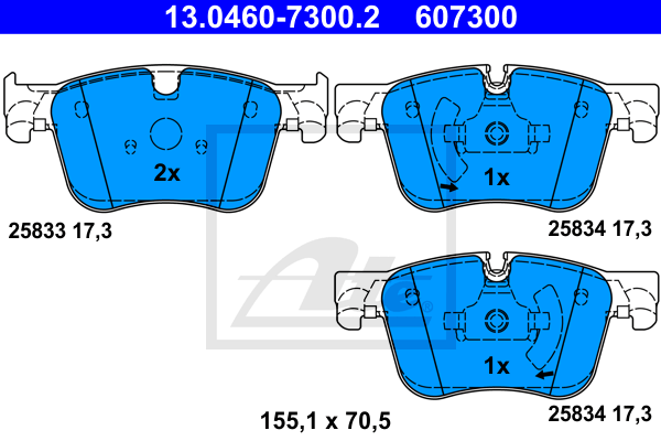 Тормозные колодки дисковые BREMBO арт. 13046073002