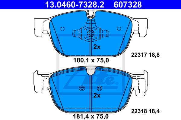 Тормозные колодки дисковые BREMBO арт. 13.0460-7328.2