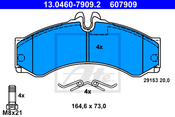 Тормозные колодки дисковые BLUE PRINT арт. 13046079092