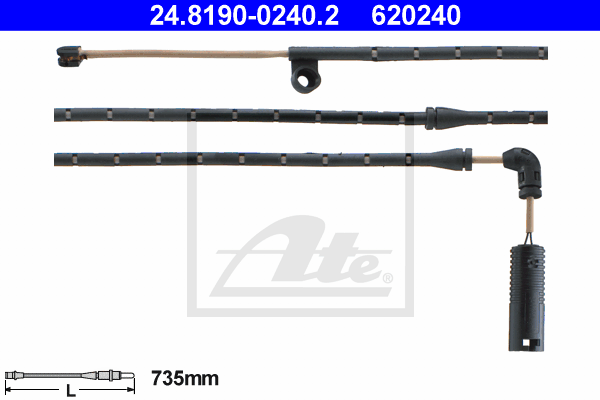 Датчик зносу гальмівних колодок (передніх) BMW X3 (E83) 03-08 (L=735mm) MEYLE арт. 24819002402