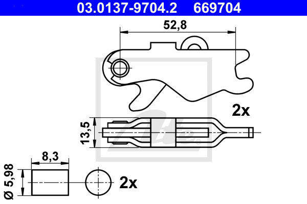 Ремкомплект тормозных колодок MERCEDES-BENZ арт. 03.0137-9704.2