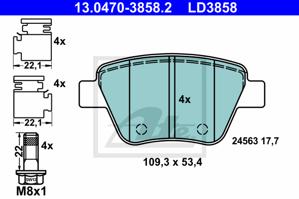 Тормозные колодки дисковые FERODO арт. 13047038582