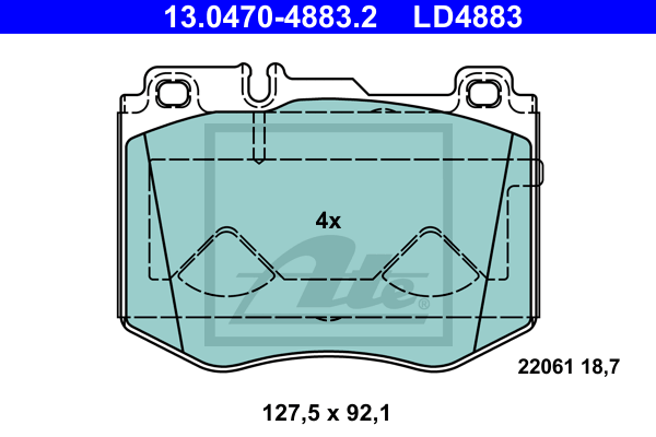 Колодки гальмівні (передні) MB C-class (W205)/E-class (W213) 14- (Brembo) ATE Ceramic  арт. 13047048832
