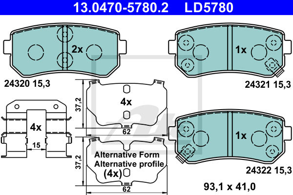 Тормозные колодки дисковые FERODO арт. 13047057802