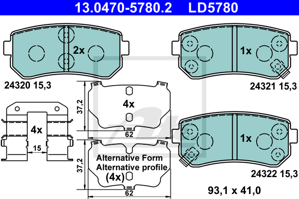 Тормозные колодки дисковые HYUNDAI арт. 13047057802