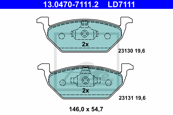 Тормозные колодки дисковые CHAMPION арт. 13.0470-7111.2