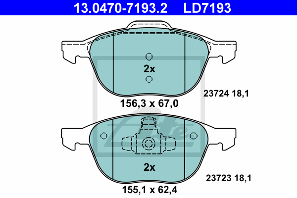 Тормозные колодки дисковые ICER арт. 13.0470-7193.2