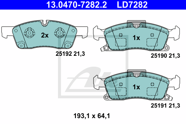 Тормозные колодки дисковые NK арт. 13.0470-7282.2