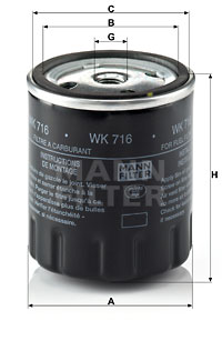 Топливный фильтр MFILTER арт. WK716
