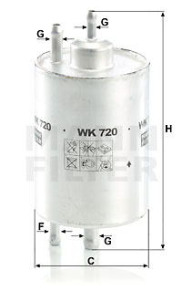 Топливный фильтр PURFLUX арт. WK720