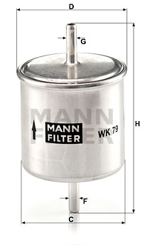 Топливный фильтр MAHLE арт. WK79