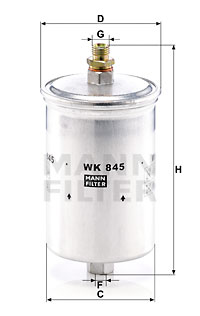 Топливный фильтр PURFLUX арт. WK845