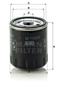 Масляный фильтр PURFLUX арт. W712/47