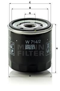 Масляный фильтр CLEAN FILTERS арт. W714/2