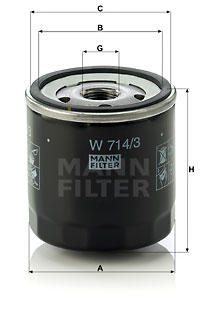 Масляный фильтр MFILTER арт. W 714/3