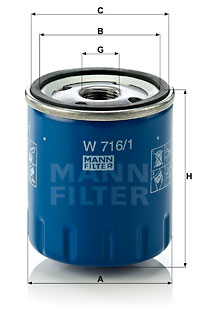Масляный фильтр CLEAN FILTERS арт. W716/1