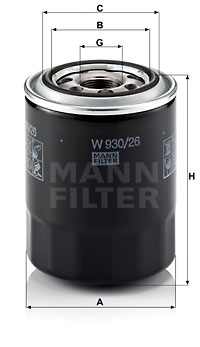Масляный фильтр UFI арт. W 930/26