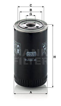Фільтр масляний BOSCH арт. W950/18