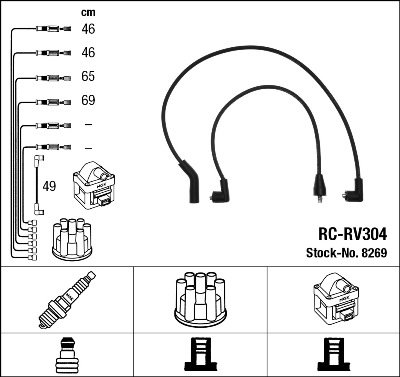 Комплект проводів запалення NGK 8269