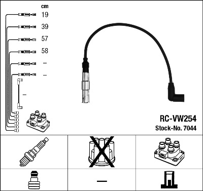 Комплект проводов зажигания CHAMPION арт. 7044