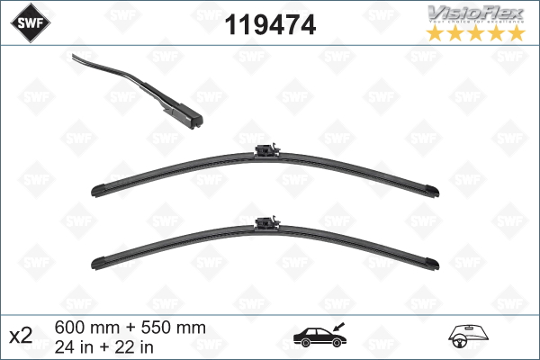 Комплект склоочисників BOSCH арт. 119474