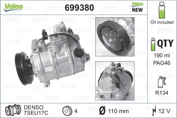 Компрессор кондиционера NISSENS арт. 699380
