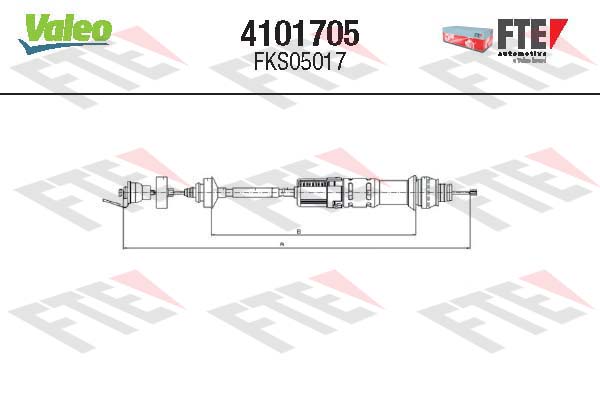 Трос сцепления Citroen Berlingo/Peugeot Partner 96- (899/687mm) с авторегул. = FKS05017 LPR арт. 4101705