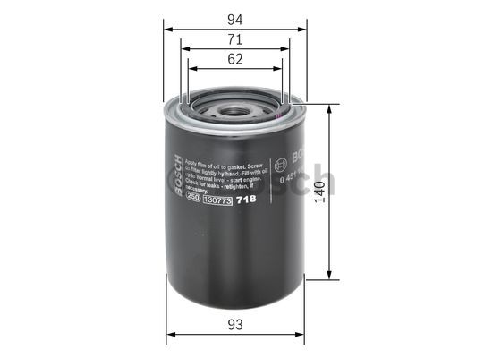 Фільтр масляний Porsche 911 91-94 (h=140) MANN-FILTER арт. 0 451 104 005