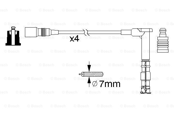 Проводи запалювання MB C-class (W202)/E-class (W124) 2.0/2.2 M111 92-00 (к-кт) (високовольтні)  арт. 0 986 356 351