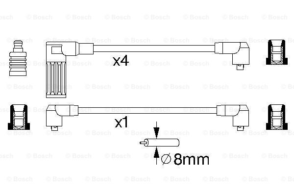 Провід запалювання Fiat Fiorino/Uno/Tipo 1.4-1.6 85-06 (к-кт) BOSCH 0 986 356 718