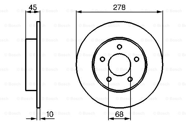 Диск гальмівний (задній) Nissan Almera/ Primera 00-08 (278x10) CIFAM арт. 0 986 479 067