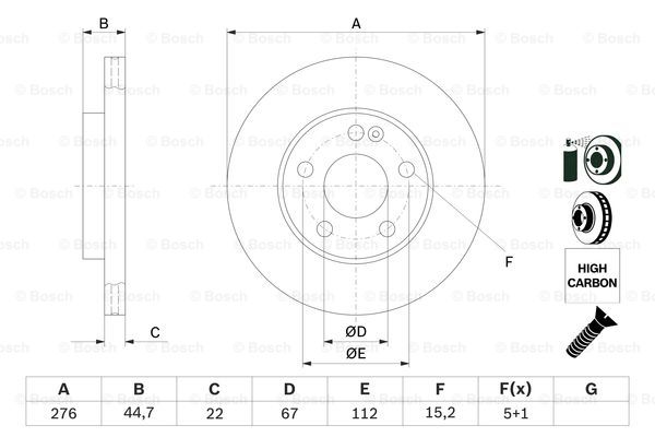 Тормозной диск BOSCH 0 986 479 186