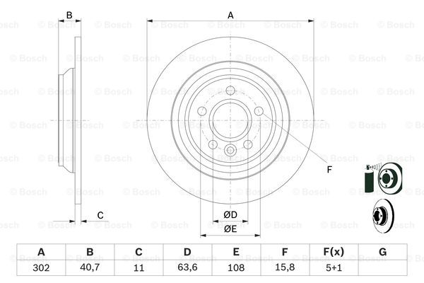 Диск гальмівний (задній) Ford Focus III/IV 10- (301.6x11) NK арт. 0986479397
