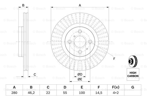 Диск гальмівний BLUE PRINT арт. 0986479E37