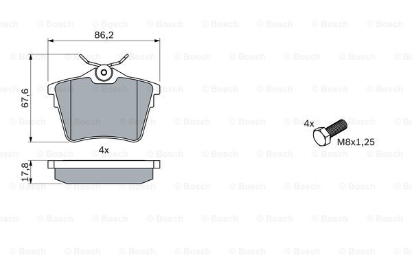 Колодки гальмівні (задні) Citroen C5 08-/Peugeot 407 04-/607 88- DELPHI арт. 0986494095