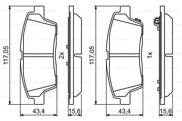 Колодки гальмівні (задні) Hyundai Genesis/Kia Quoris 14- A.B.S. арт. 0986494766