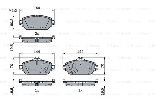 Колодки гальмівні (передні) MB C-class (W205/S205/C205) 13-/E-class (W213/S213/C238) 16- TEXTAR арт. 0986494782