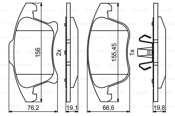 Колодки гальмівні (передні) Ford Galaxy III/S-Max/Mondeo V 15- BLUE PRINT арт. 0986494837