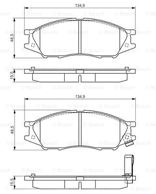 Колодки гальмівні (передні) Nissan Almera II 02-/Sunny 00-03 WOKING арт. 0 986 495 146