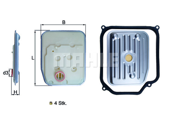 Фільтр АКПП VW Golf 91-06/Skoda Octavia 1.4-2.0i/1.9TDI/SDI 96-10 (з прокладкою на 4 отворів) MEYLE арт. HX147KIT1