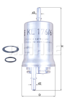 Топливный фильтр UFI арт. KL 176/6D