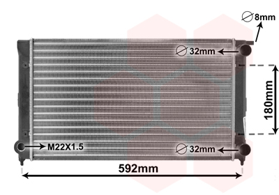 Радіатор охолодження VW Golf I/II/Jetta I/II 1.5/1.6D/1.6 GTI/1.8 GTI 76-93 VALEO арт. 58002045