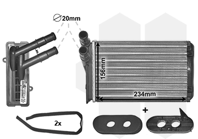 Радіатор пічки VW Caddy II/Golf I-IV 1.4-1.9 TDI 95-02 AVA QUALITY COOLING арт. 58006060