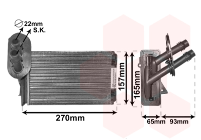 Радиатор печки THERMOTEC арт. 58006173