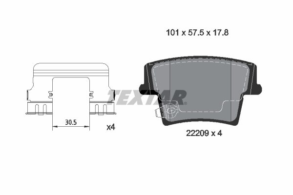Колодки гальмівні (задні) Chrysler 300C 04-/Dodge Challenger 08-/Charger 11-/Lancia Thema 11-14  арт. 2220901
