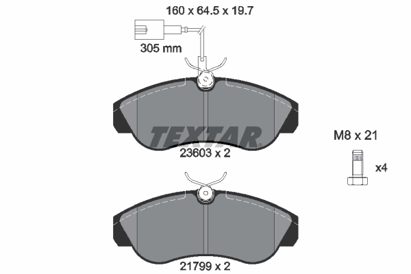 Тормозные колодки дисковые PEUGEOT арт. 2360301