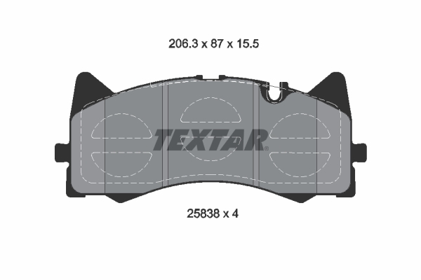 Колодки гальмівні (передні) MB C-class (W205) C63AMG 14- (Akebono) Q+ TEXTAR 2583801
